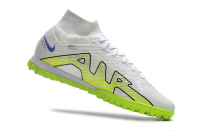 Nike Air Zoom Mercurial Superfly 9 Elite TF High-Tops Football Shoes - White/Blue/Yellow