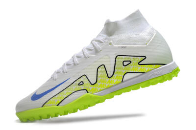Nike Air Zoom Mercurial Superfly 9 Elite TF High-Tops Football Shoes - White/Blue/Yellow