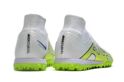 Nike Air Zoom Mercurial Superfly 9 Elite TF High-Tops Football Shoes - White/Blue/Yellow