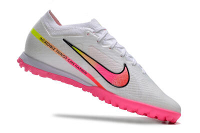 Nike Air Zoom Mercurial Vapor 15 Elite TF Low-Tops Football Shoes - White/Pink/Black/Green