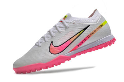 Nike Air Zoom Mercurial Vapor 15 Elite TF Low-Tops Football Shoes - White/Pink/Black/Green