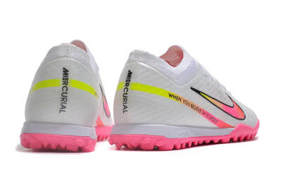 Nike Air Zoom Mercurial Vapor 15 Elite TF Low-Tops Football Shoes - White/Pink/Black/Green