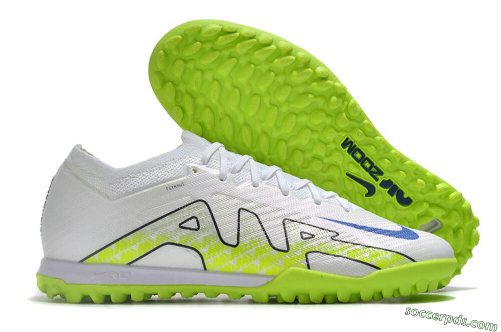 Nike Air Zoom Mercurial Vapor 15 Elite TF Low-Tops Football Shoes - White/Blue/Yellow 1