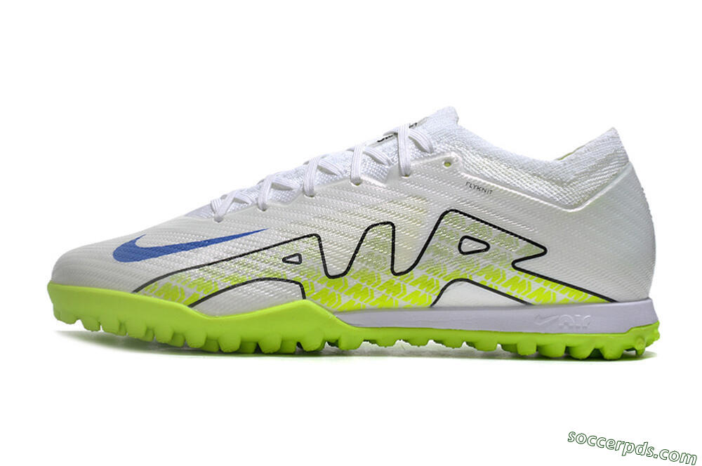 Nike Air Zoom Mercurial Vapor 15 Elite TF Low-Tops Football Shoes - White/Blue/Yellow 2