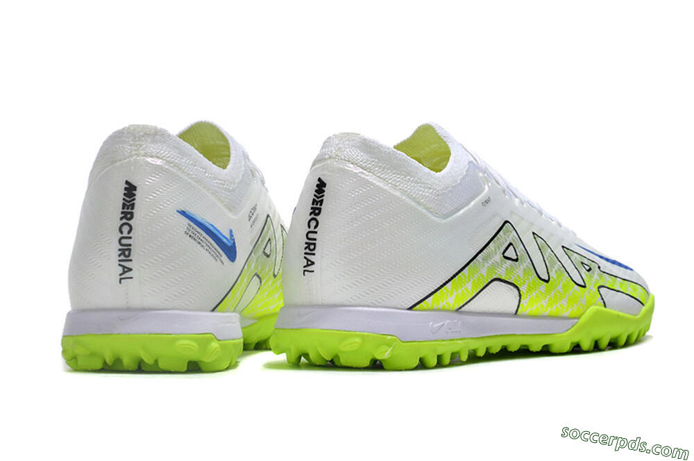 Nike Air Zoom Mercurial Vapor 15 Elite TF Low-Tops Football Shoes - White/Blue/Yellow 6