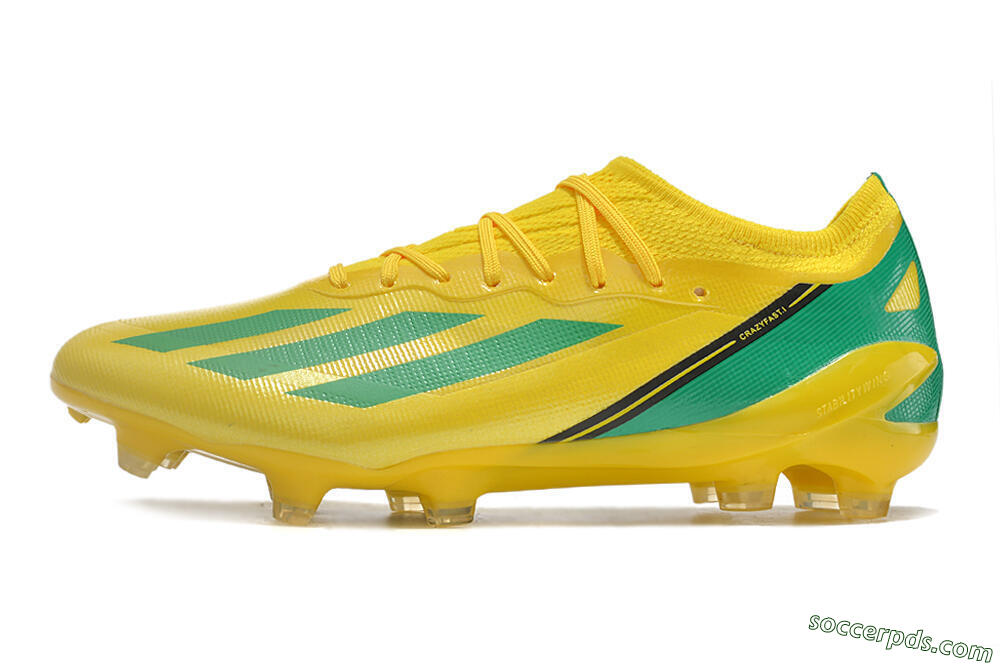 Adidas X Crazyfast.1 FG Low-Tops Football Boots - Yellow/Green/Black 2