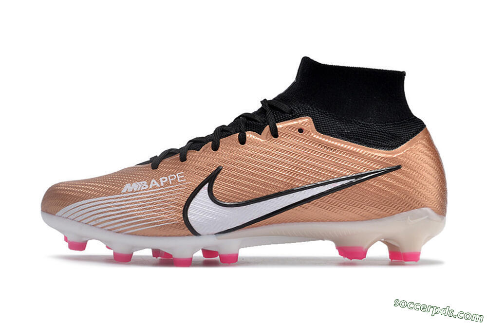 Nike Air Zoom Mercurial Superfly 9 Elite AG High-Tops Football Boots - Gold/Black/White 2