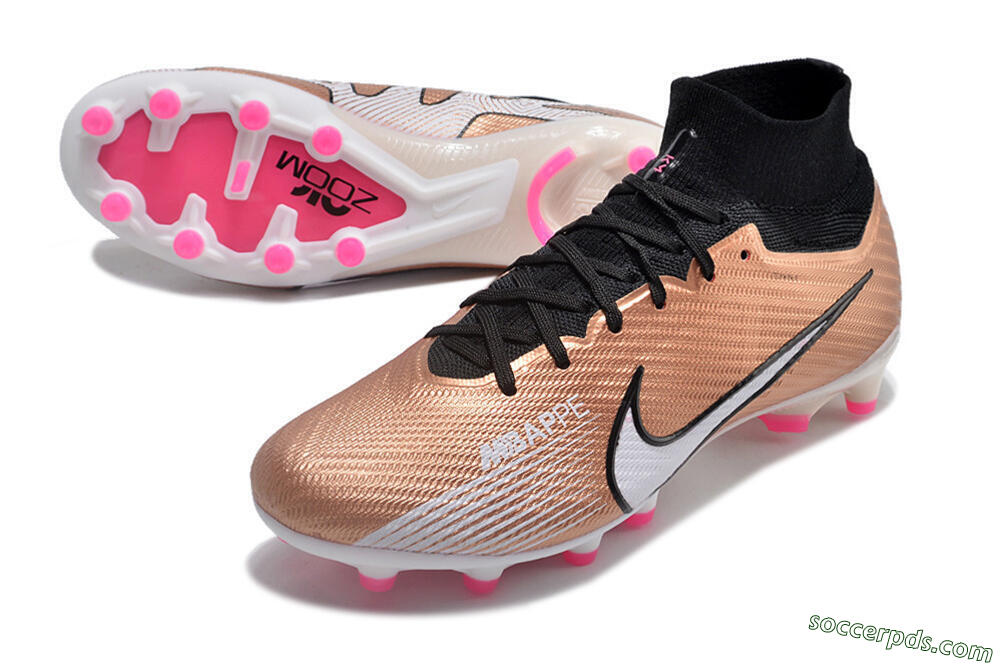 Nike Air Zoom Mercurial Superfly 9 Elite AG High-Tops Football Boots - Gold/Black/White 3