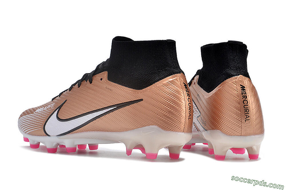 Nike Air Zoom Mercurial Superfly 9 Elite AG High-Tops Football Boots - Gold/Black/White 4