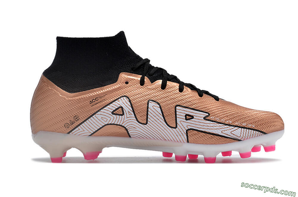 Nike Air Zoom Mercurial Superfly 9 Elite AG High-Tops Football Boots - Gold/Black/White 5