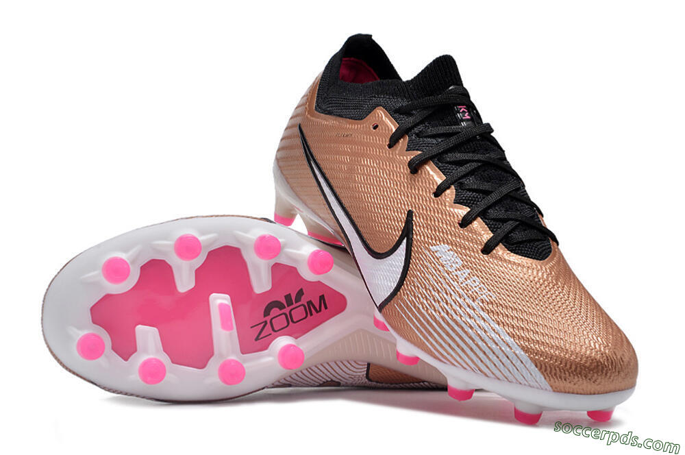 Nike Air Zoom Mercurial Vapor 15 Elite AG Low-Tops Football Boots - Gold/Black/White 0