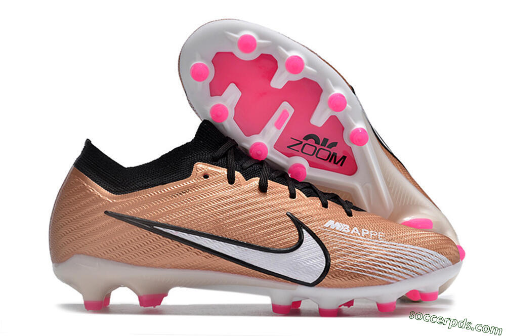 Nike Air Zoom Mercurial Vapor 15 Elite AG Low-Tops Football Boots - Gold/Black/White 1