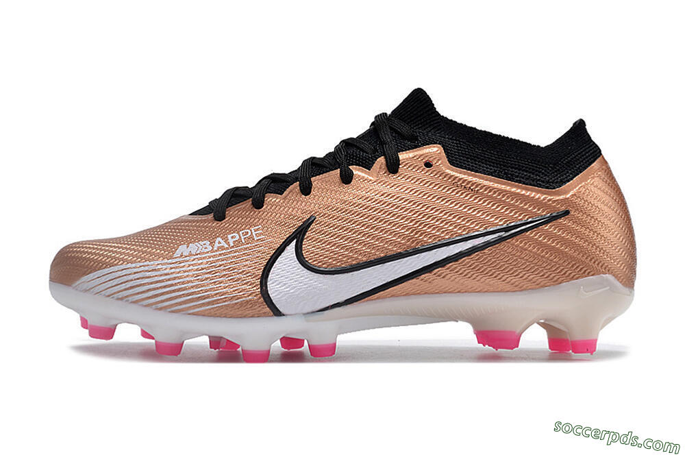 Nike Air Zoom Mercurial Vapor 15 Elite AG Low-Tops Football Boots - Gold/Black/White 2