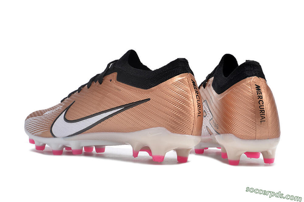 Nike Air Zoom Mercurial Vapor 15 Elite AG Low-Tops Football Boots - Gold/Black/White 4
