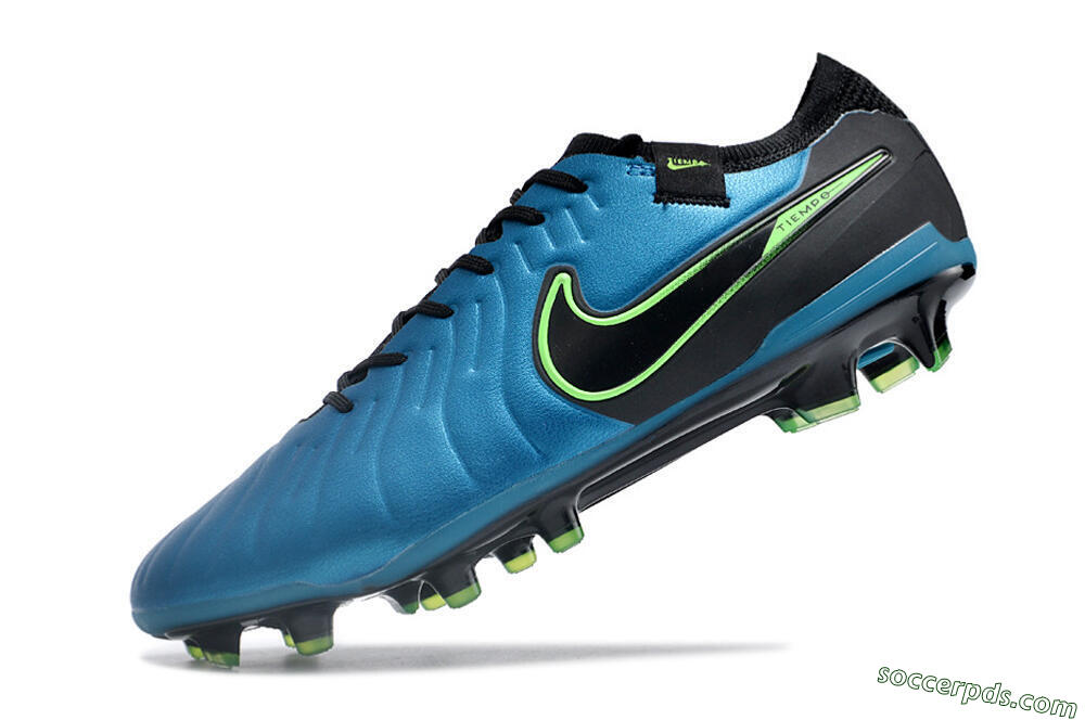Nike Tiempo Legend 10 Elite FG Low-Tops Football Boots - Blue/Green/Black 5