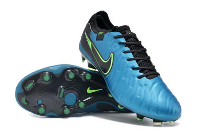 Nike Tiempo Legend 10 Elite FG Low-Tops Football Boots - Blue/Green/Black