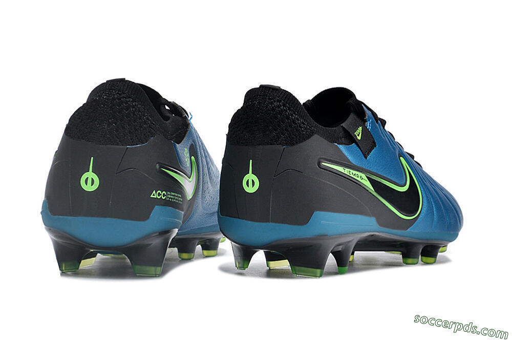 Nike Tiempo Legend 10 Elite FG Low-Tops Football Boots - Blue/Green/Black 6