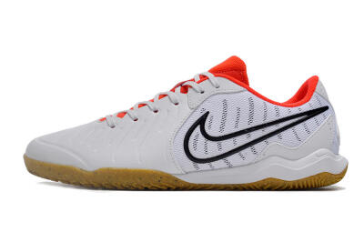 Nike Tiempo Legend 10 Academy IC Low-Tops Football Shoes - White/Black/Red