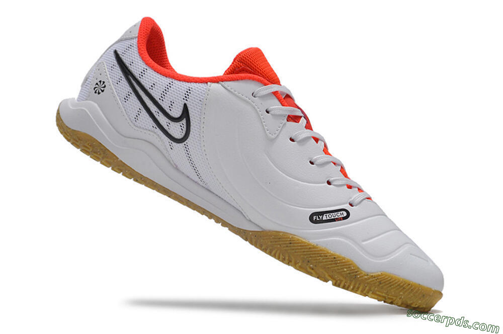 Nike Tiempo Legend 10 Academy IC Low-Tops Football Shoes - White/Black/Red 4