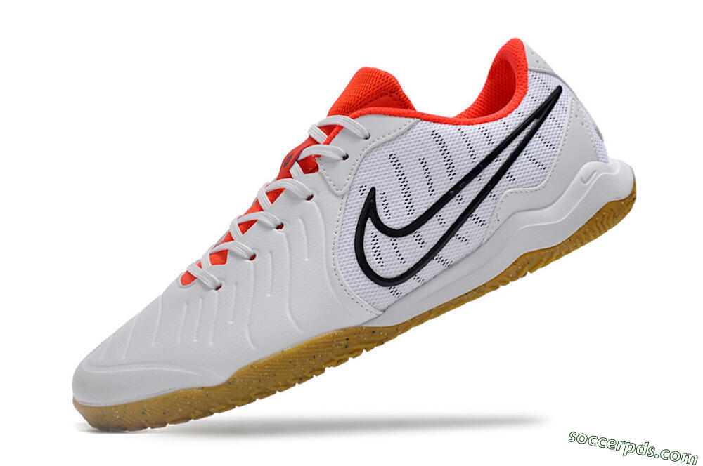 Nike Tiempo Legend 10 Academy IC Low-Tops Football Shoes - White/Black/Red 5