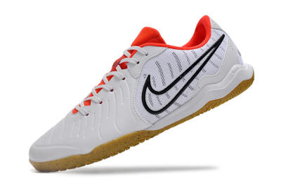 Nike Tiempo Legend 10 Academy IC Low-Tops Football Shoes - White/Black/Red