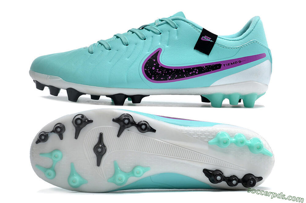 Nike Tiempo Legend X Academy AG Low-Tops Football Boots - Turquoise/Purple/Black 0