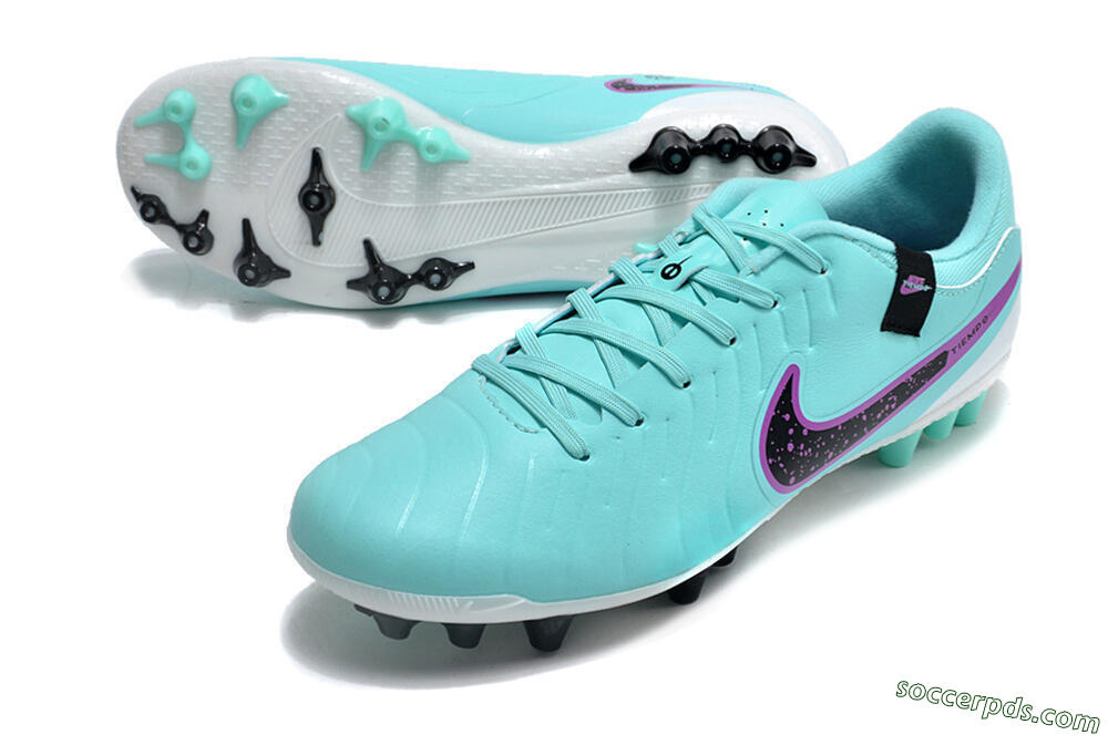 Nike Tiempo Legend X Academy AG Low-Tops Football Boots - Turquoise/Purple/Black 3