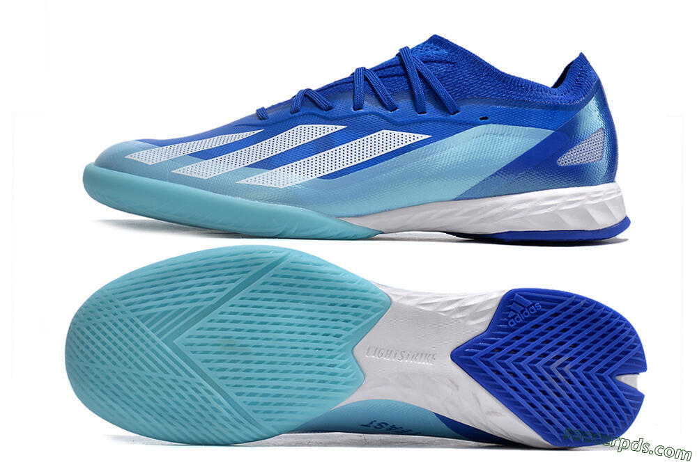 Adidas X Crazyfast.1 IC Low-Tops Football Shoes - Blue/White/Jade 0