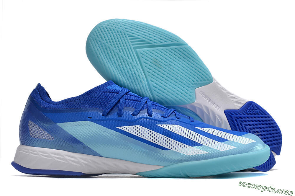 Adidas X Crazyfast.1 IC Low-Tops Football Shoes - Blue/White/Jade 1