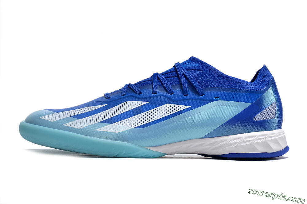 Adidas X Crazyfast.1 IC Low-Tops Football Shoes - Blue/White/Jade 2