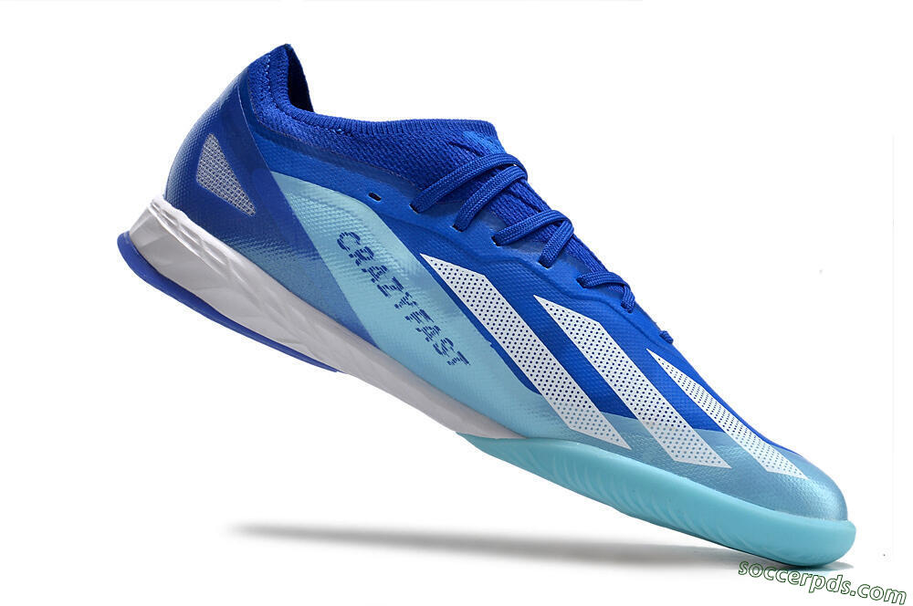 Adidas X Crazyfast.1 IC Low-Tops Football Shoes - Blue/White/Jade 4