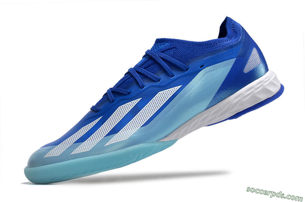 Adidas X Crazyfast.1 IC Low-Tops Football Shoes - Blue/White/Jade 5