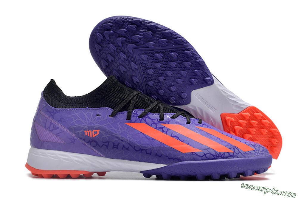 Adidas X Crazyfast.1 TF Low-Tops Football Shoes - Purple/Red/White 1
