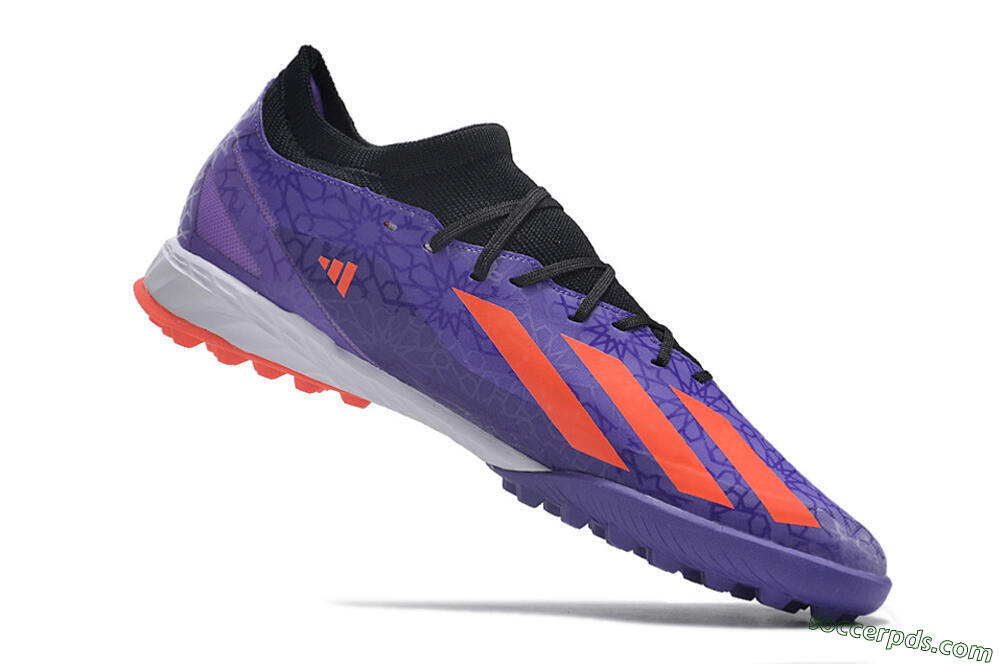 Adidas X Crazyfast.1 TF Low-Tops Football Shoes - Purple/Red/White 4