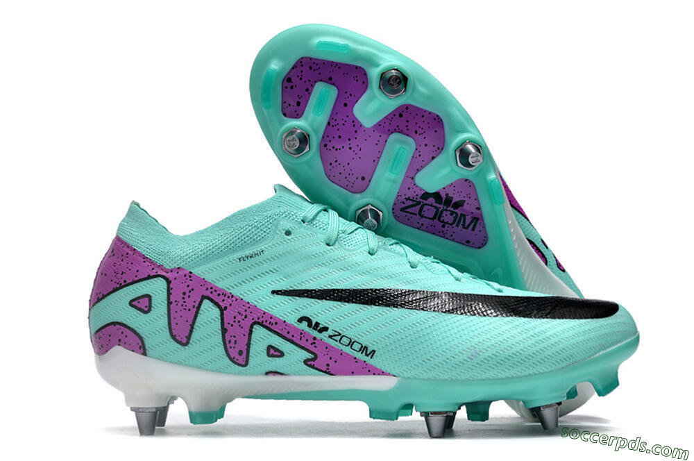 Nike Air Zoom Mercurial Vapor 15 Elite SG Low-Tops Football Boots - Turquoise/Black/White/Purple 1