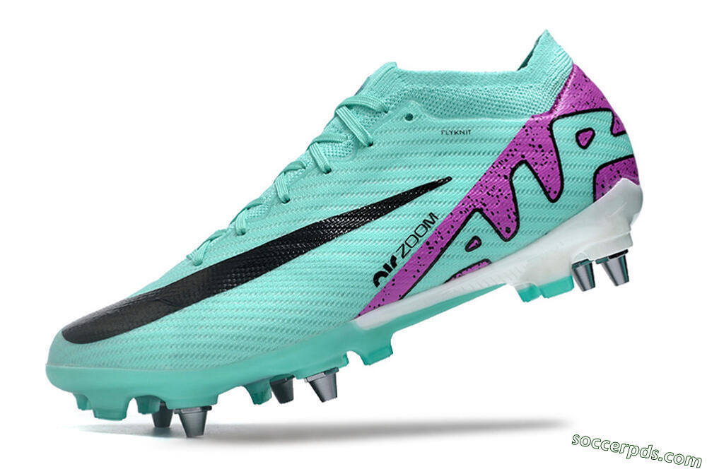 Nike Air Zoom Mercurial Vapor 15 Elite SG Low-Tops Football Boots - Turquoise/Black/White/Purple 5