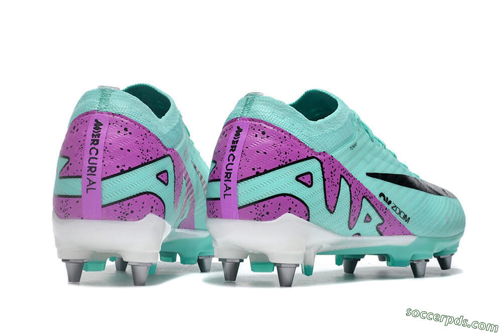Nike Air Zoom Mercurial Vapor 15 Elite SG Low-Tops Football Boots - Turquoise/Black/White/Purple 6