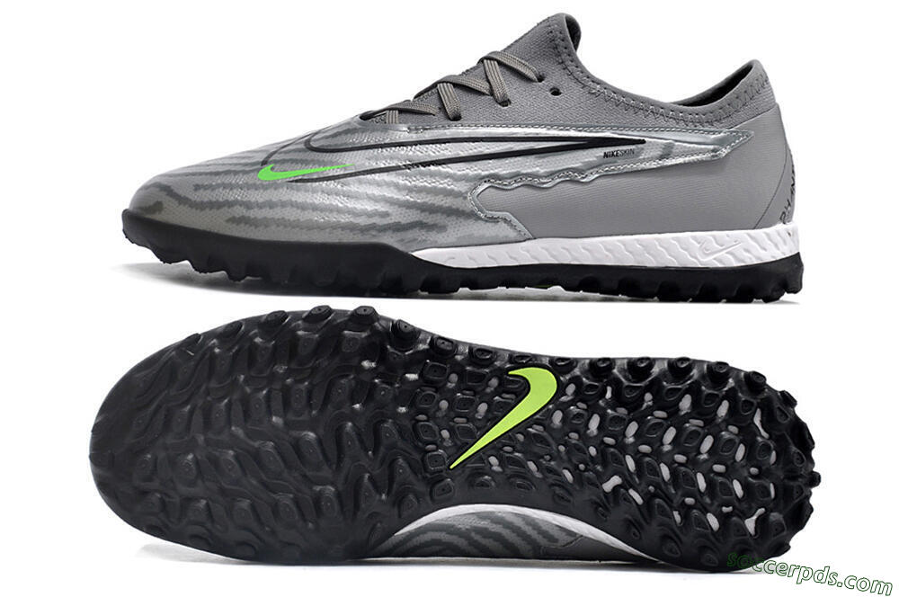 Nike React Phantom GX Pro TF Low-Tops Football Shoes - Silver/Grey/Black 0