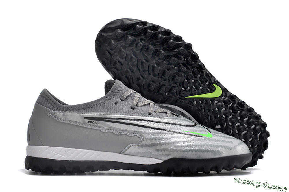 Nike React Phantom GX Pro TF Low-Tops Football Shoes - Silver/Grey/Black 1