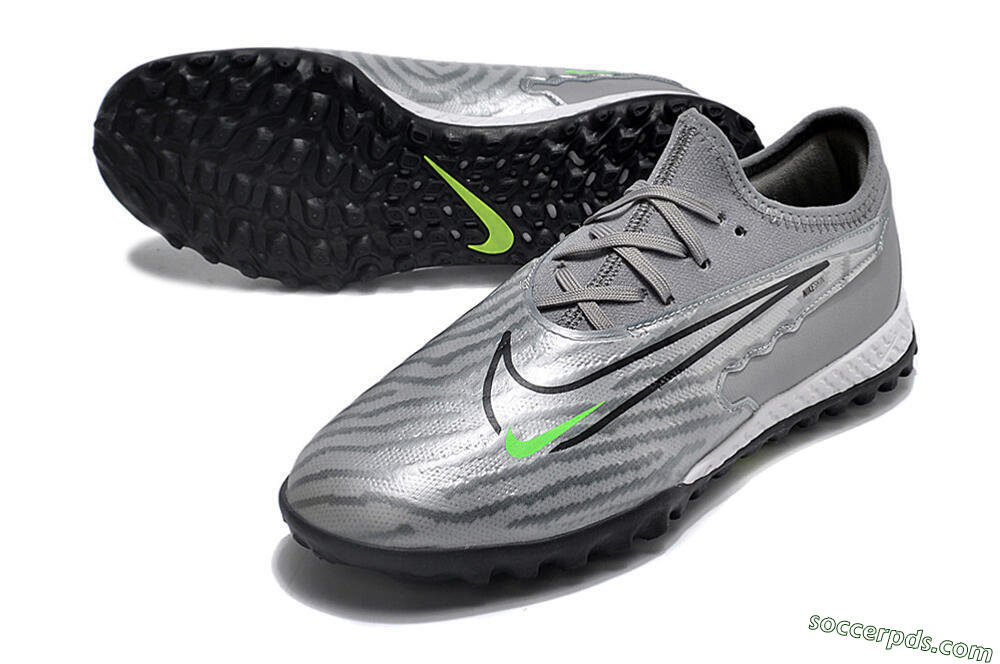 Nike React Phantom GX Pro TF Low-Tops Football Shoes - Silver/Grey/Black 3