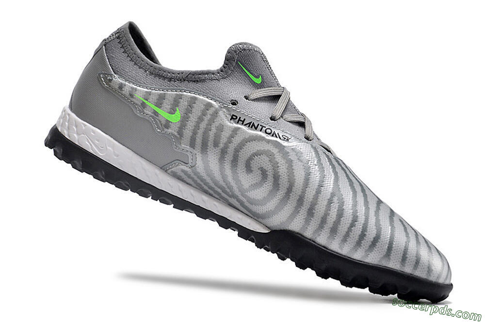 Nike React Phantom GX Pro TF Low-Tops Football Shoes - Silver/Grey/Black 4