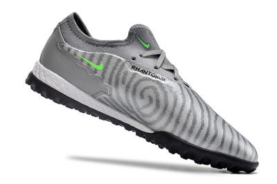 Nike React Phantom GX Pro TF Low-Tops Football Shoes - Silver/Grey/Black