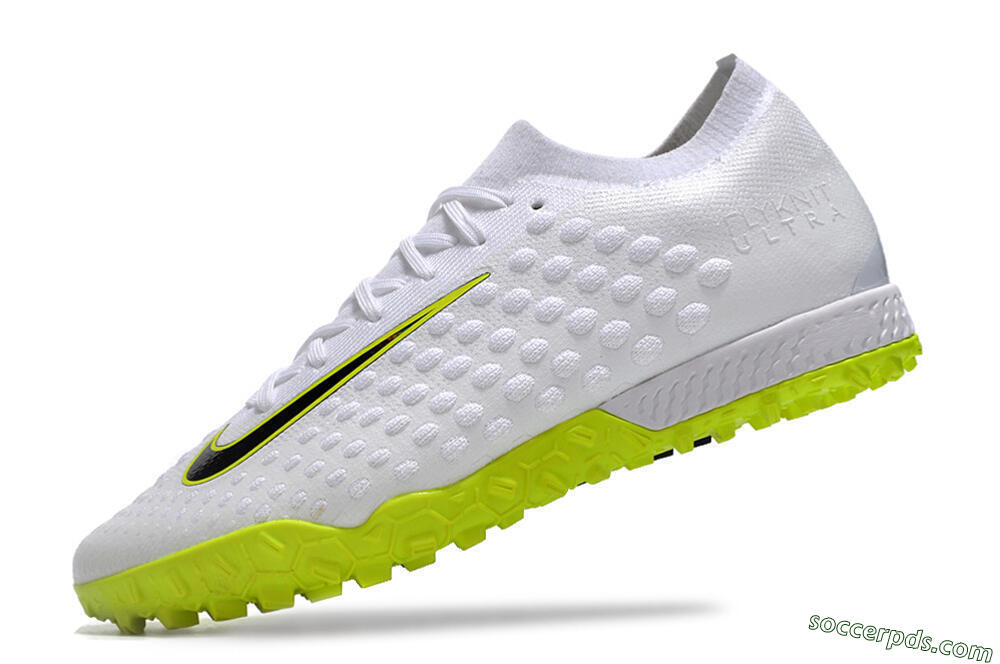 Nike Phantom Ultra Venom TF Low-Tops Football Shoes - White/Yellow/Black 5