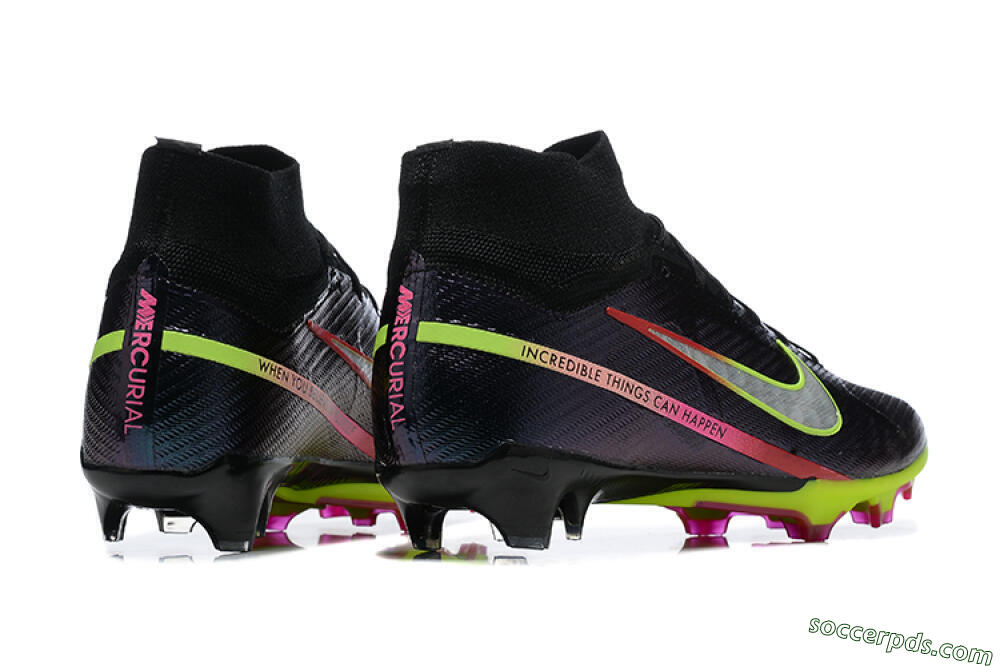 Nike Air Zoom Mercurial Superfly 9 Elite FG High-Tops Football Boots - Black/Silver/Yellow/Pink 9