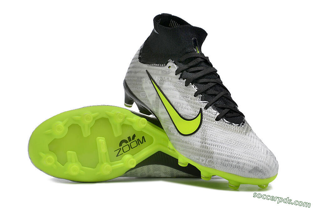 Nike Air Zoom Mercurial Superfly 9 Elite AG High-Tops Football Boots - Silver/Black/Yellow 0