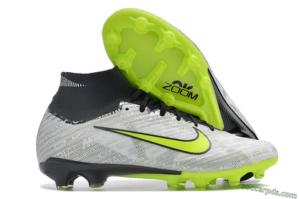 Nike Air Zoom Mercurial Superfly 9 Elite AG High-Tops Football Boots - Silver/Black/Yellow 1