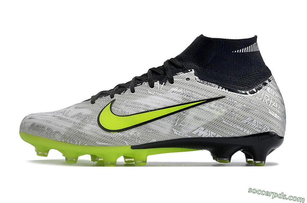 Nike Air Zoom Mercurial Superfly 9 Elite AG High-Tops Football Boots - Silver/Black/Yellow 2