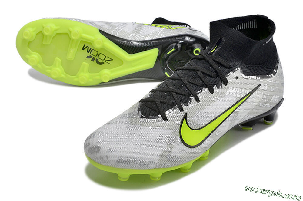 Nike Air Zoom Mercurial Superfly 9 Elite AG High-Tops Football Boots - Silver/Black/Yellow 3