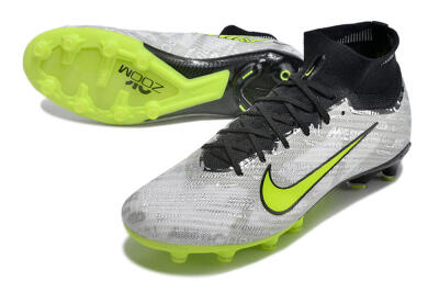 Nike Air Zoom Mercurial Superfly 9 Elite AG High-Tops Football Boots - Silver/Black/Yellow