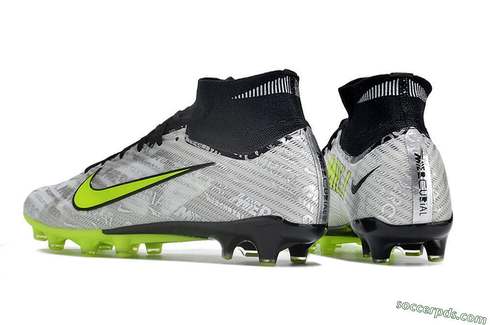 Nike Air Zoom Mercurial Superfly 9 Elite AG High-Tops Football Boots - Silver/Black/Yellow 4